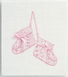 Baby Slippers Counted Cross Stitch Kit by DMC
