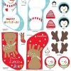 Cheeky Snowman and Rudolph Christmas Stocking Panel