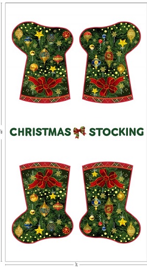 Seasons Greeting Christmas Stocking Panel