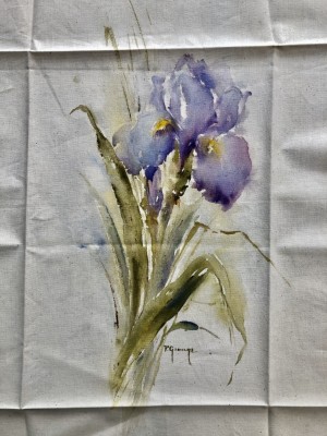 Purple Iris Hand Painted Panel